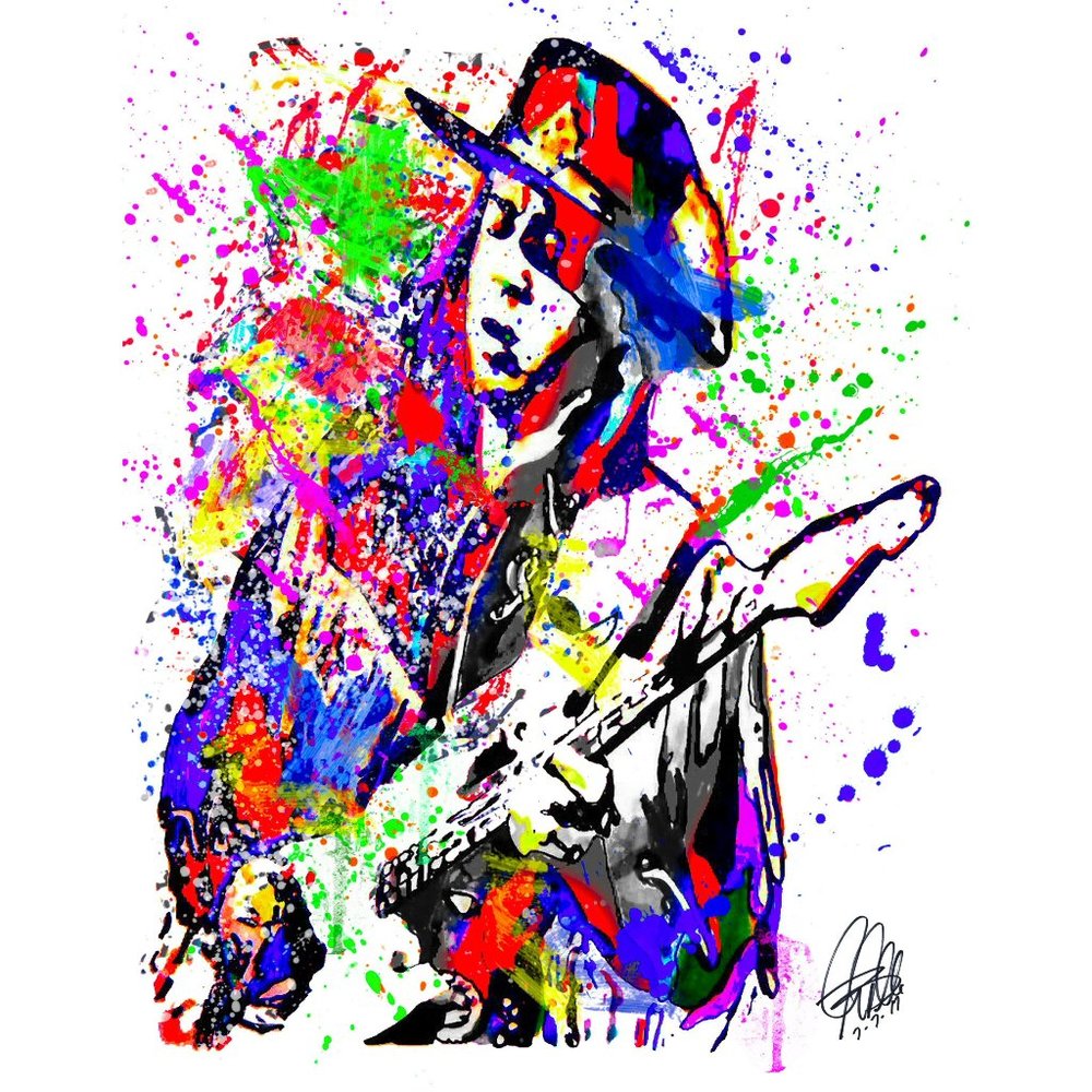 Stevie Ray Vaughan SRV Guitar Blues Rock Blues Music Poster Print 18x24